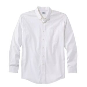 LL Bean Mens Wrinkle-Free Pinpoint Oxford Shirt Traditional Fit Button Down